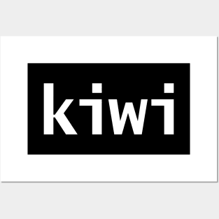 Kiwi Minimal Typography White Text Posters and Art